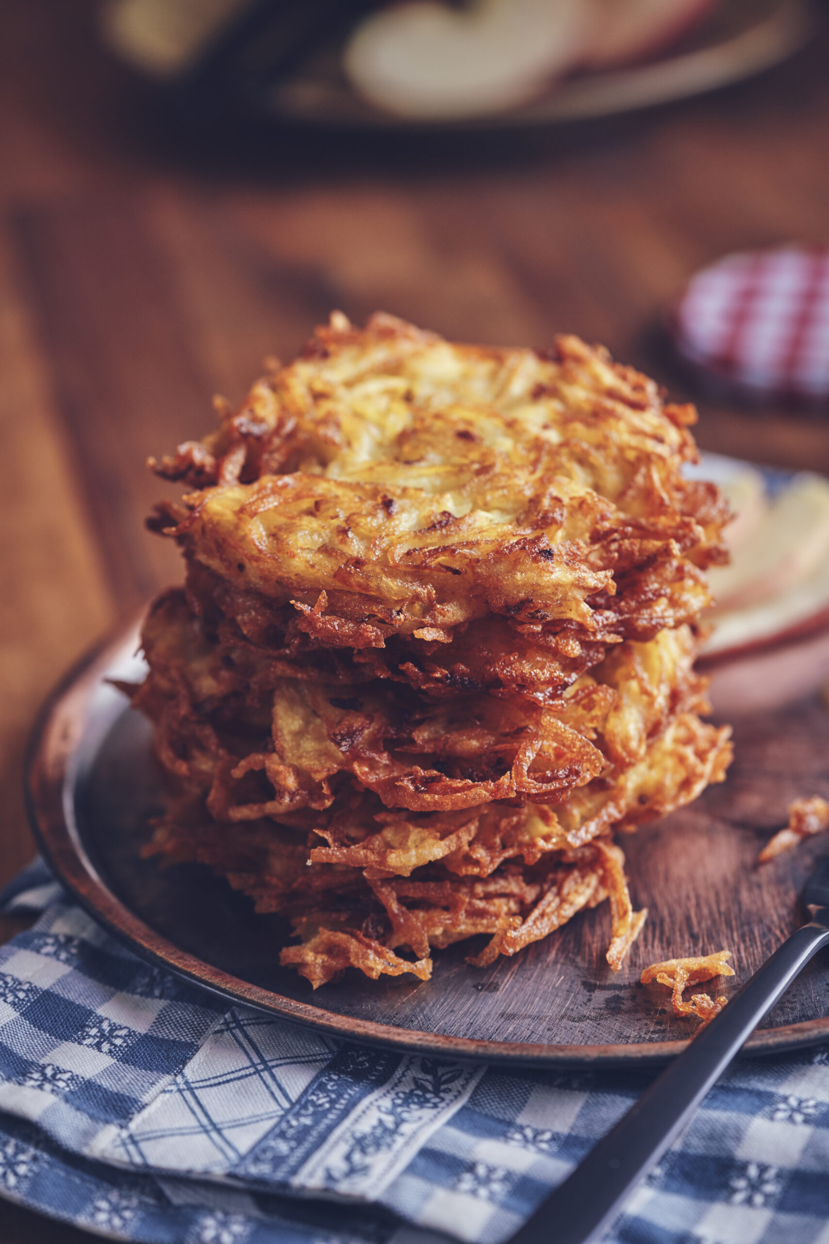 Preparing Rosti Potato Pancake in Domestic Kitchen